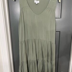 Olive Green Sleeveless Tiered Dress by True Craft. Size large.